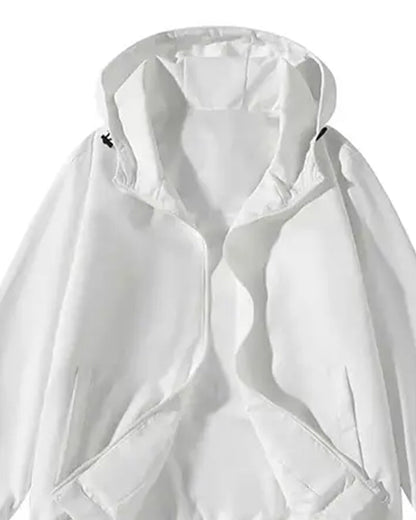 Solid Color Relaxed Pocket Hoodie Coat