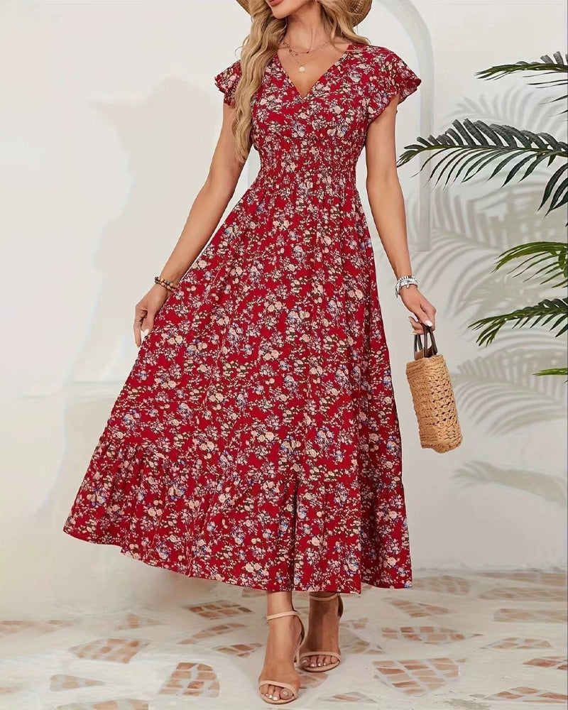 Floral Waist Tie Dress