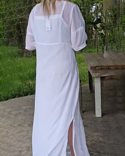 Elegant V-Neck Maxi Dress