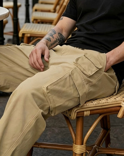 Men's Multi-Pocket Straight-Leg Cargo Pants