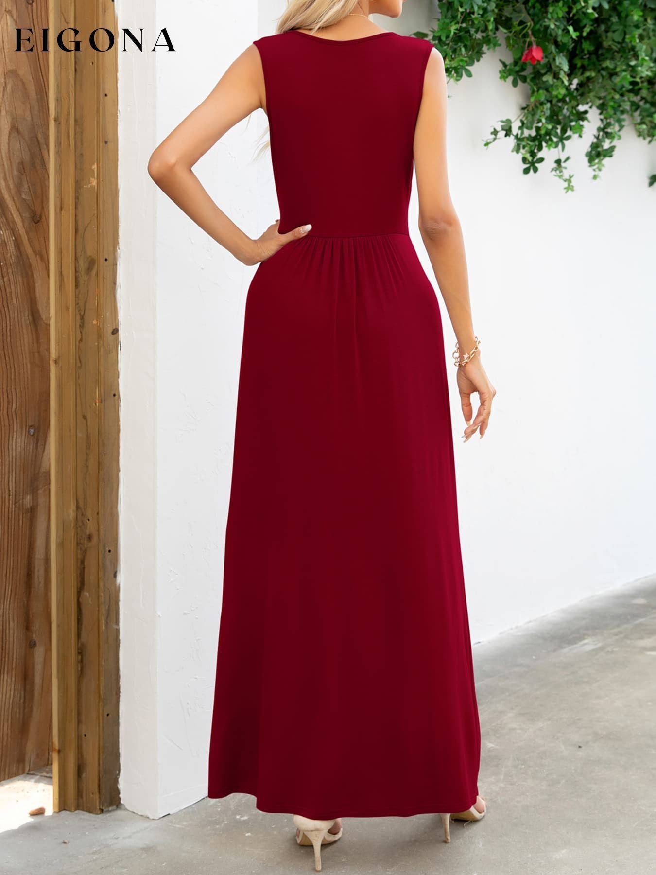 Surplice Neck Sleeveless Maxi Dress clothes dress dresses long dress maxi dress Putica Ship From Overseas Shipping Delay 09/29/2023 - 10/04/2023