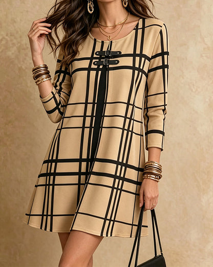 Plaid Casual A-Line Dress