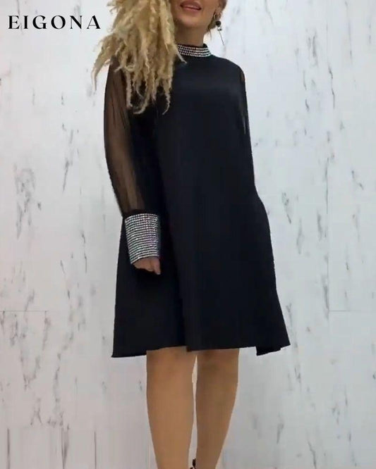Elegant A-Line Long Sleeve Dress Black 2023 f/w 23BF casual dresses chrismas Clothes Dresses spring