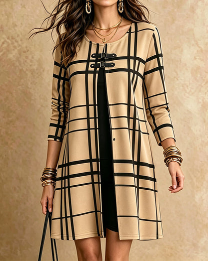Plaid Casual A-Line Dress