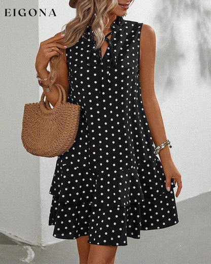 Sleeveless Polka Dot Dress a line dresses polka dot spring summer