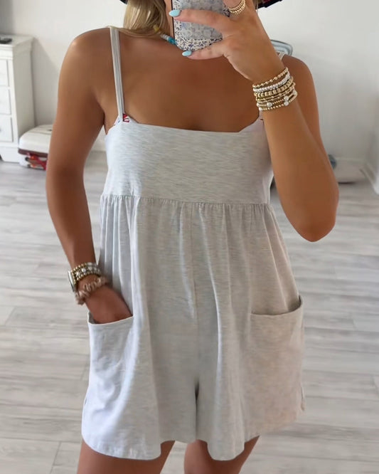 Strappy Double Pocket Swimsuit Coverup Romper jumpsuits & rompers spring summer