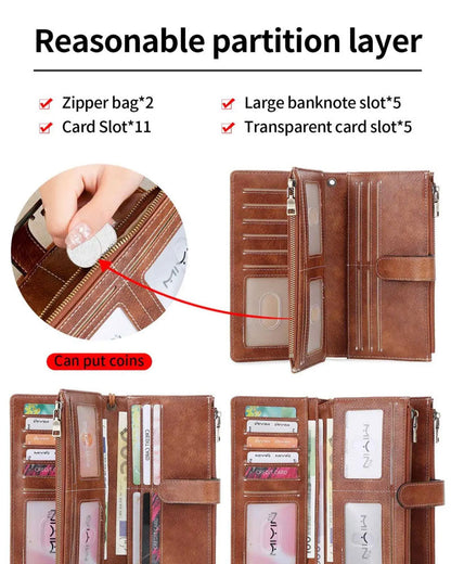 Women Zipper Long Wallet Trendy Exquisite Gift Wallet
