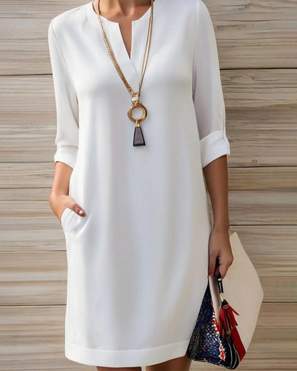 Solid-color Comfortable Straight Dress