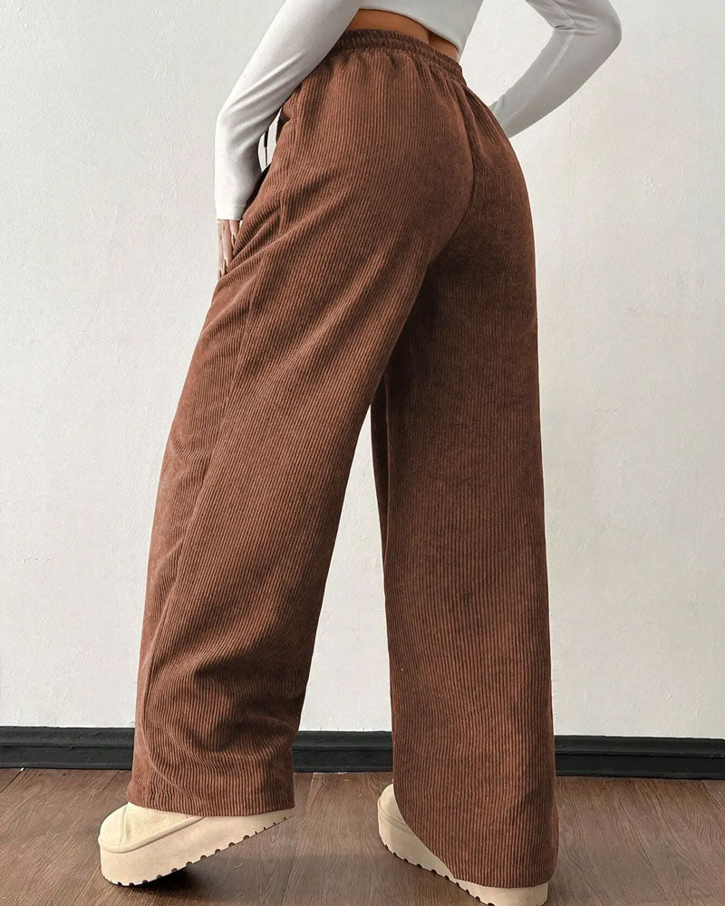 Drawstring Corduroy Long Pants 2024 f/w pants spring