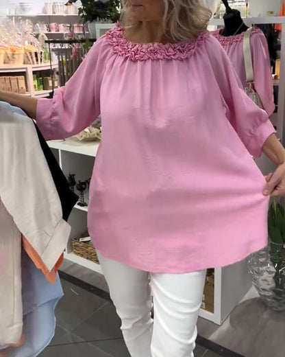 Half-Sleeved Floral Loose Blouse