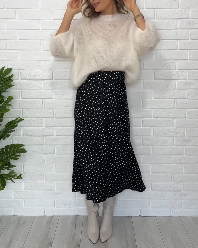 Simple Polka Dot Slim Skirt