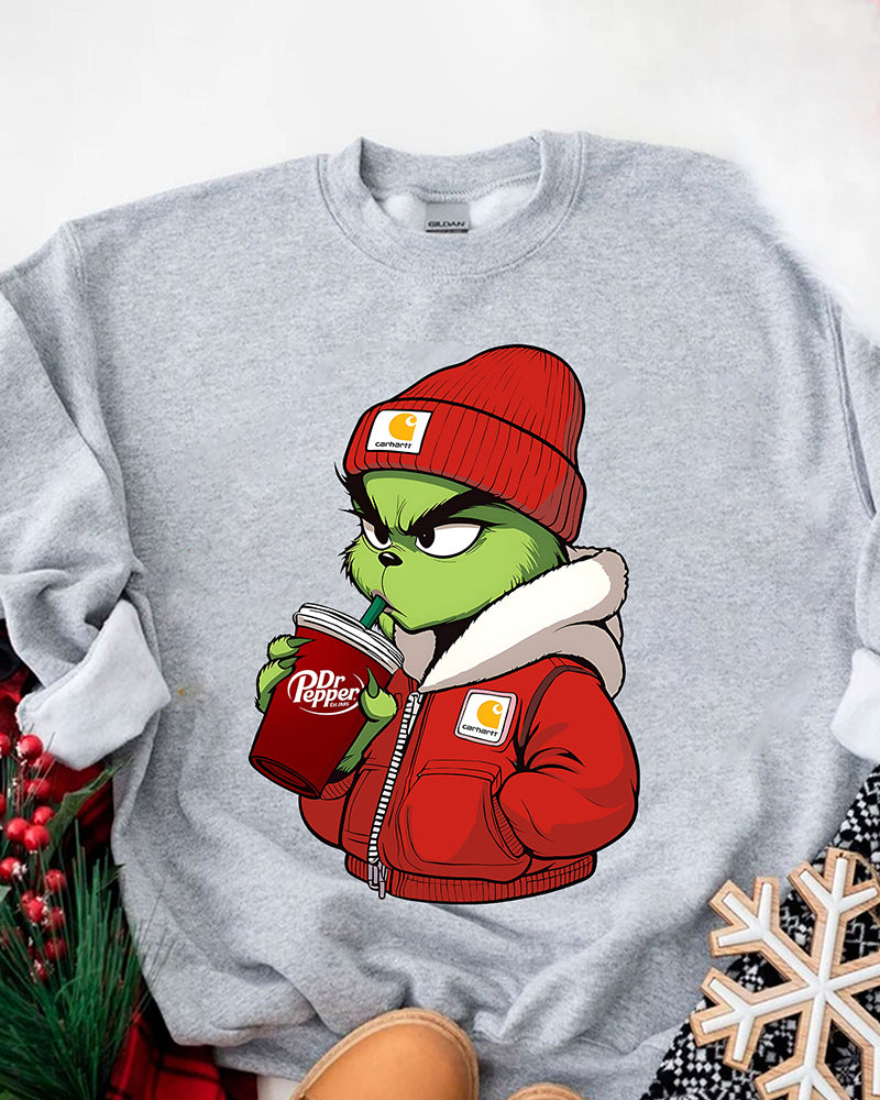 The Ginch Drink Dr Pepper Sweatshirt 2024 f/w christmas grinch sweatshirts