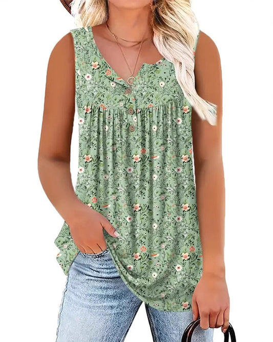 Floral Sleeveless Tank Top spring summer tank tops & camis