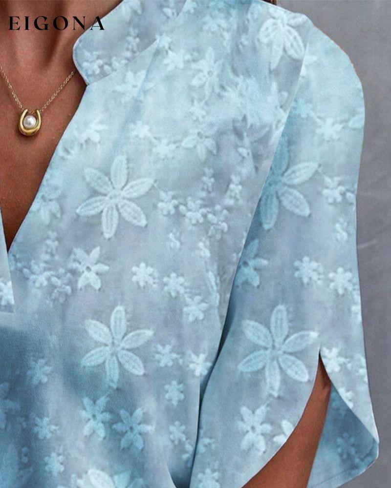 Floral embroidered stand collar elegant blouse blouses & shirts spring summer