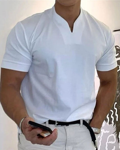Men Gentlemans Business Short Sleeve Fitness T-shirt