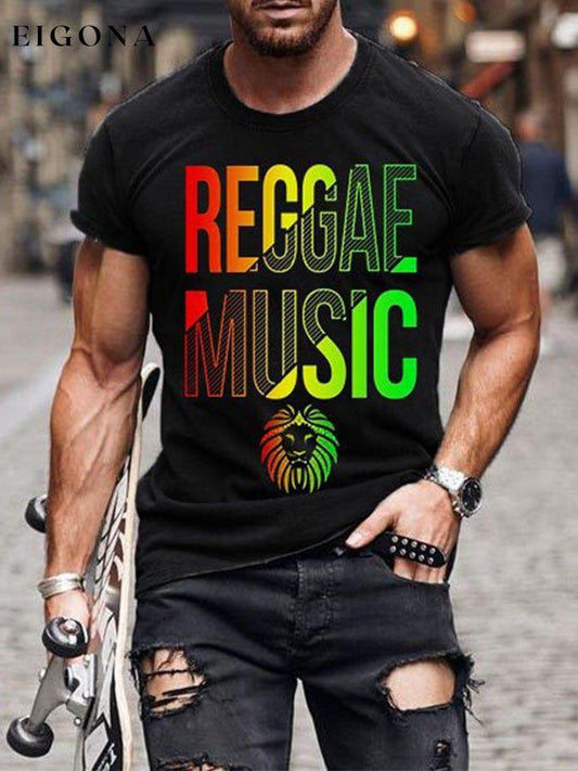 Reggae Music Personality Pattern Short Sleeve T-Shirt men
