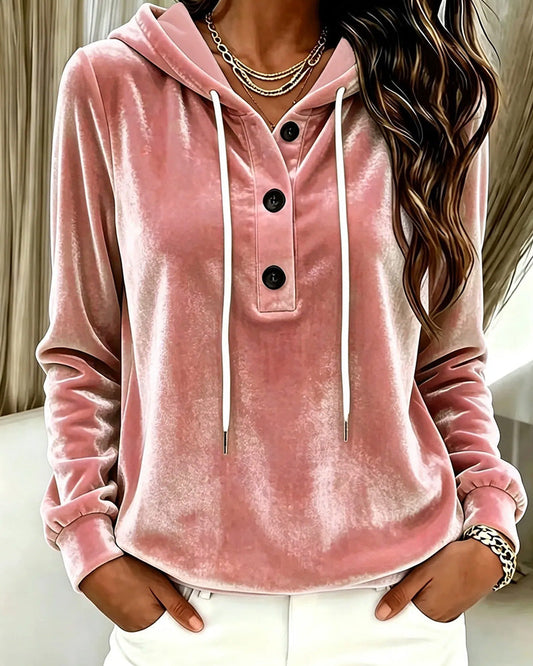Hooded Long Sleeve Top 2024 f/w blouses & shirts
