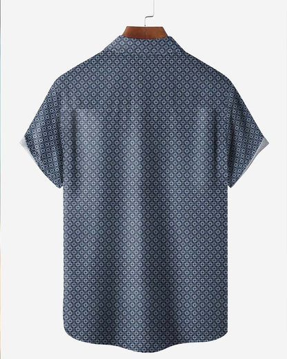 Lapel All-Over Print Small Geometric Shirt