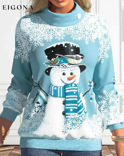 Snowman print stand collar sweatshirt 2023 f/w 23BF christmas Clothes sweatshirt