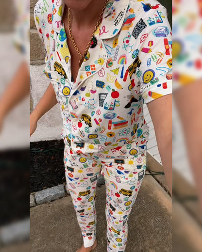 Printed Casual Comfortable Two-Piece Set