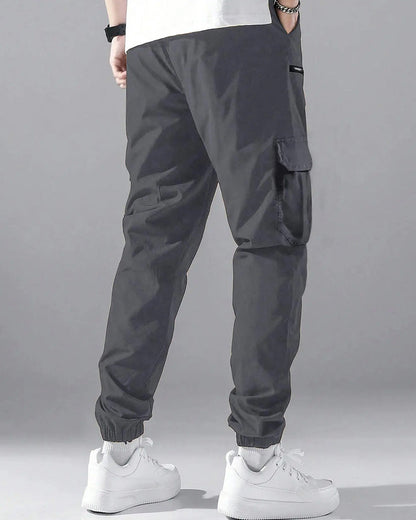 Pocket Drawstring Zipper Men's Cargo Pants