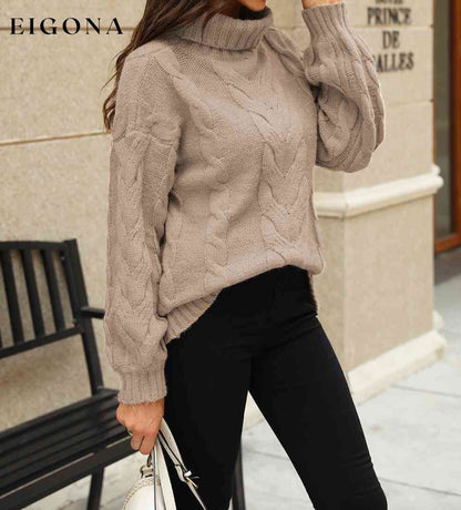 Cable-Knit Turtleneck Sweater clothes SF Knit Ship From Overseas sweater sweaters