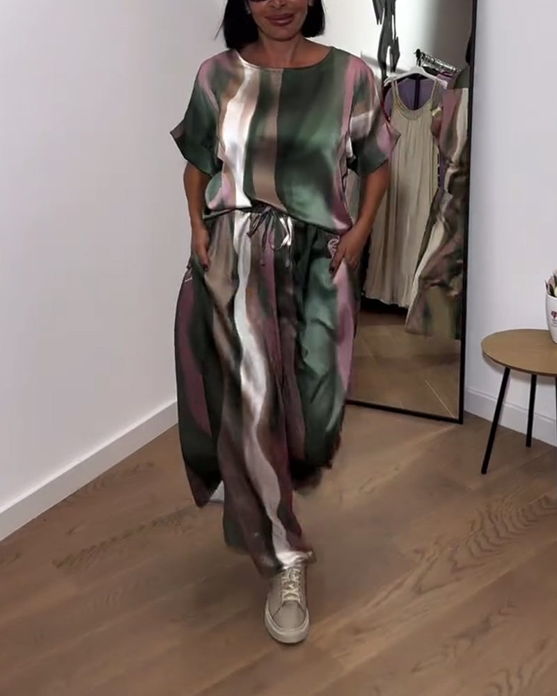 Completo con pantaloni larghi stampati Temperamento