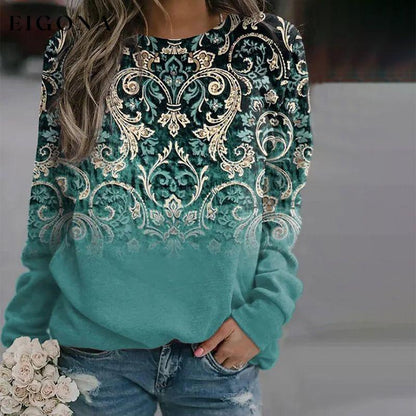 Vintage Ethnic Print Sweatshirt best Best Sellings clothes Plus Size Sale tops Topseller