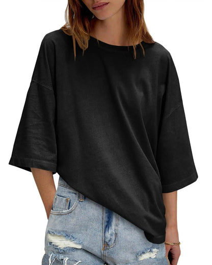 Batwing Sleeve Crew Neck Loose T-Shirt