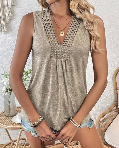 Knitted Sleeveless Casual Tank Top spring summer tank tops & camis