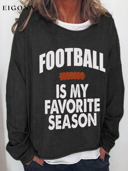 Women's Football Is My Favorite Season Print Sweatshirt ball print