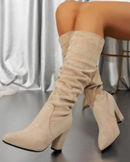 💥New Arrivals Now Hot Selling-Women’s Stylish Solid Color High Heel Boots