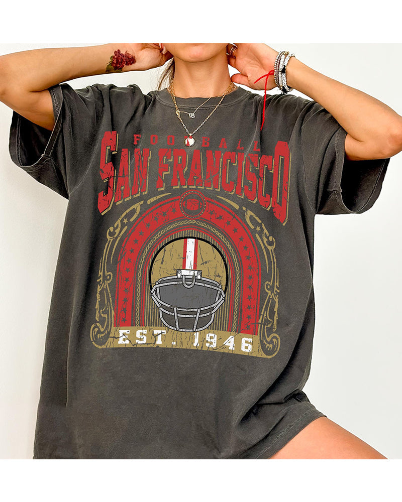 Women's Comfort Colors San Francisco Football T-Shirt 2024 f/w Grinch NFL summer t-shirts