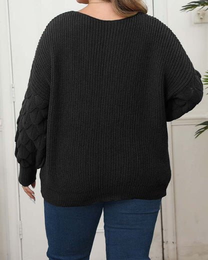 Puff Sleeve V-Neck Knit Pullover 2024 f/w pullovers