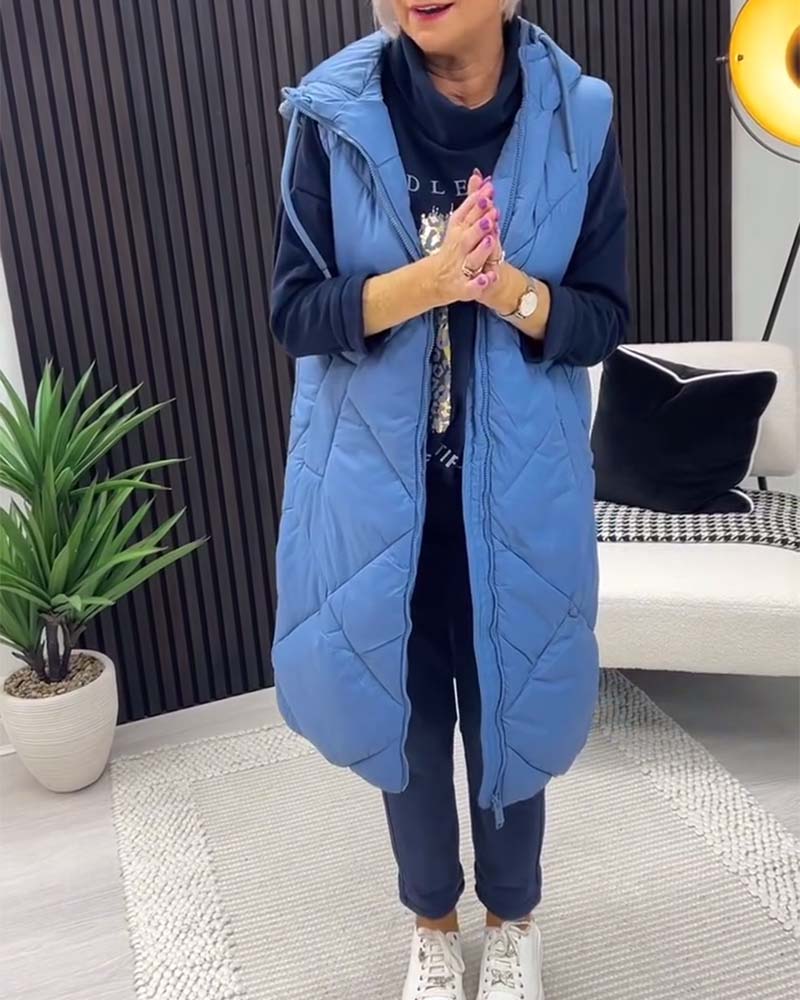 Solid color sleeveless long coat 2024 f/w coats