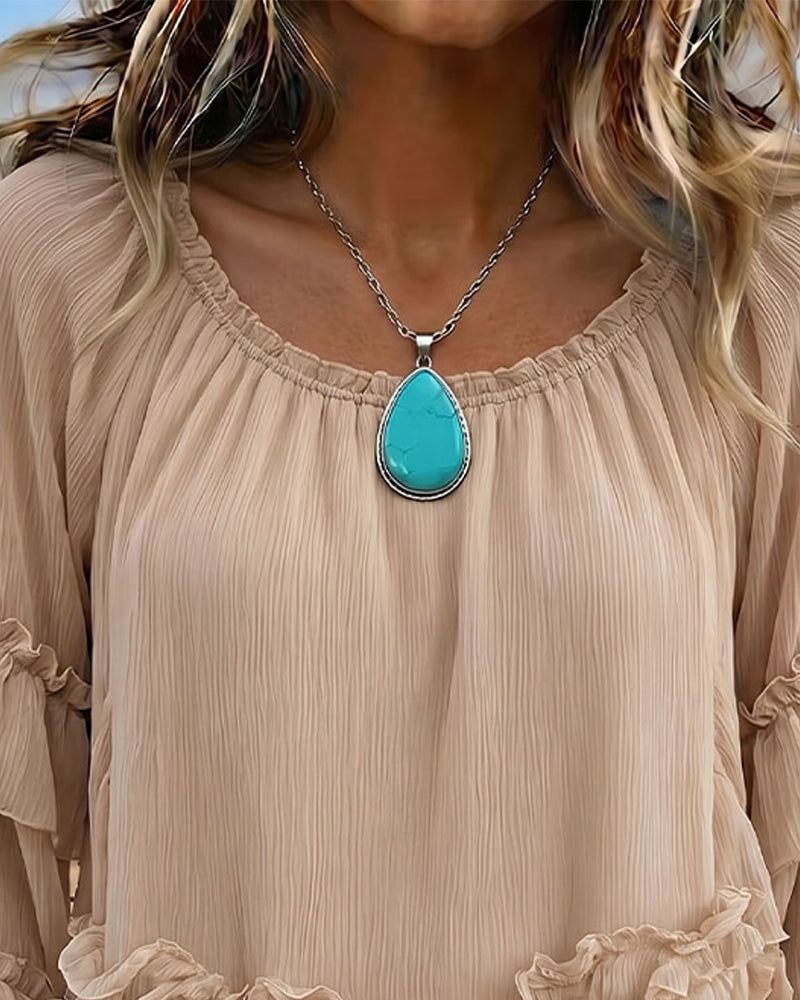 Double Layer Ruffle Flare Blouse