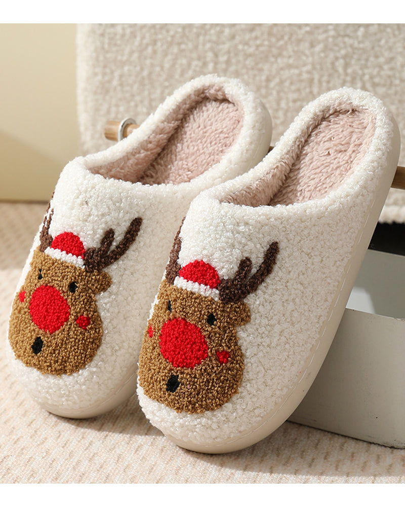 Home printed plush warm slippers 2024 f/w christmas halloween slippers