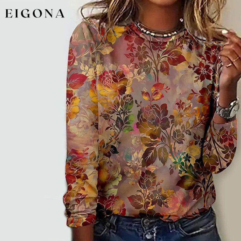 Vintage Floral Print T-Shirt 9.99 best Best Sellings clothes Plus Size Sale tops Topseller