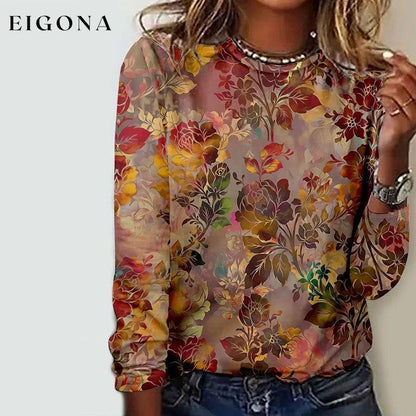 Vintage Floral Print T-Shirt 9.99 best Best Sellings clothes Plus Size Sale tops Topseller