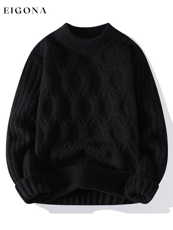 New Men's Loose Casual Round Neck Knitted Sweater Black clothes knitted sweater men mens mens shirts Sweater sweaters Sweatshirt