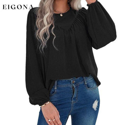 Women's casual loose round neck solid color pullover Long Sleeve Casual shirt clothes long sleeve shirt long sleeve shirts long sleeve tops shirt shirts tops Tops/Blouses