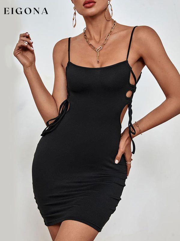 Pure Desire Sexy Sling Dress Black Sleeveless Dress Black Clothes