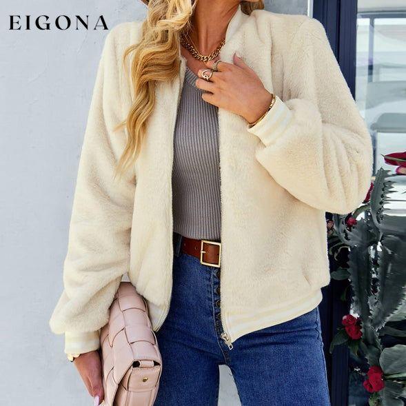 Women's Warm Fleece Long Sleeve Zip Jacket clothes Jackets & Coats Sweater sweaters