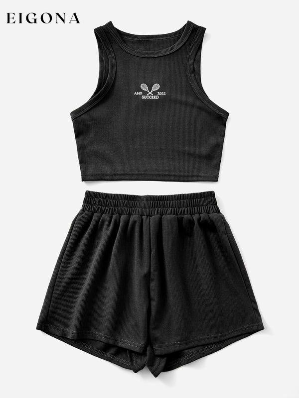 Women's Fashion Casual Short Tank Top Shorts Two-Piece Set clothes