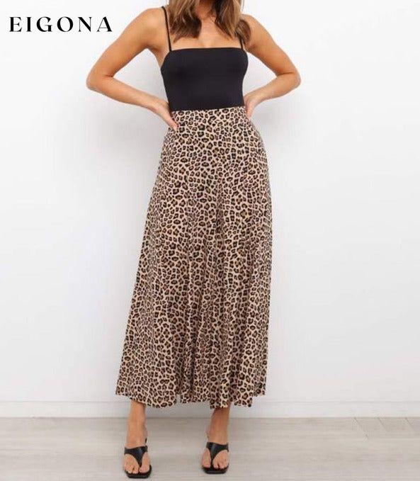 Women's casual fashion loose leopard print wide-leg pants Clothes