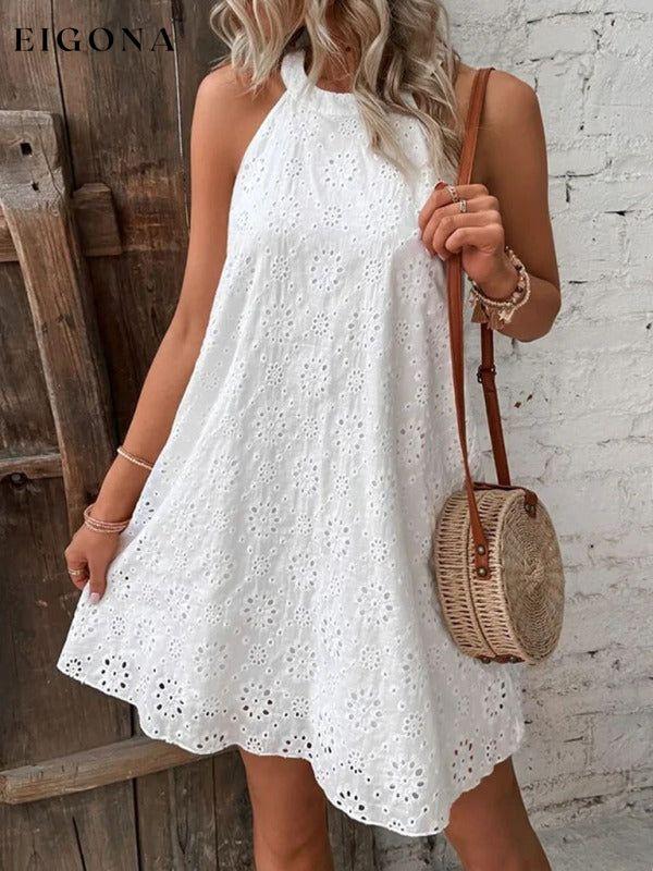 Women's Solid Color Cotton Embroidered Fabric Sleeveless Dress clothes dress dresses mini dress short dresses