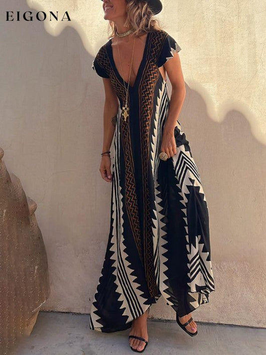 Women's Sexy Retro Bohemian Print Maxi Dress Clothes dresses maxi dress