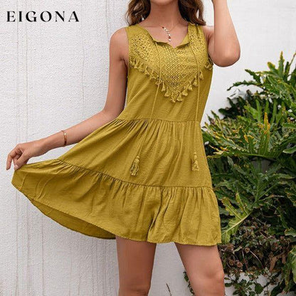 Summer new loose sexy solid color super fairy dress Yellow Clothes