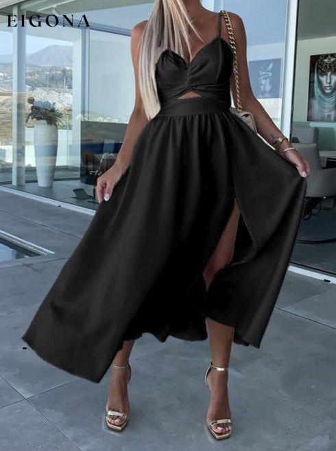 Women's Woven Sexy Suspender Fashion Ladies Dress Dress Black Clothes