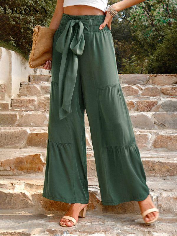 New summer loose casual wide-leg solid color trousers clothes